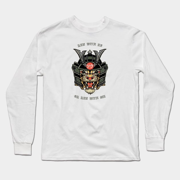 SAMURAI TIGER Long Sleeve T-Shirt by TENSTUDIOART